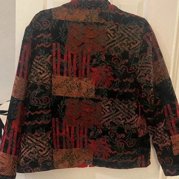 Chicos quilted jacket reversible tapestry jacket - Picture 4 of 14